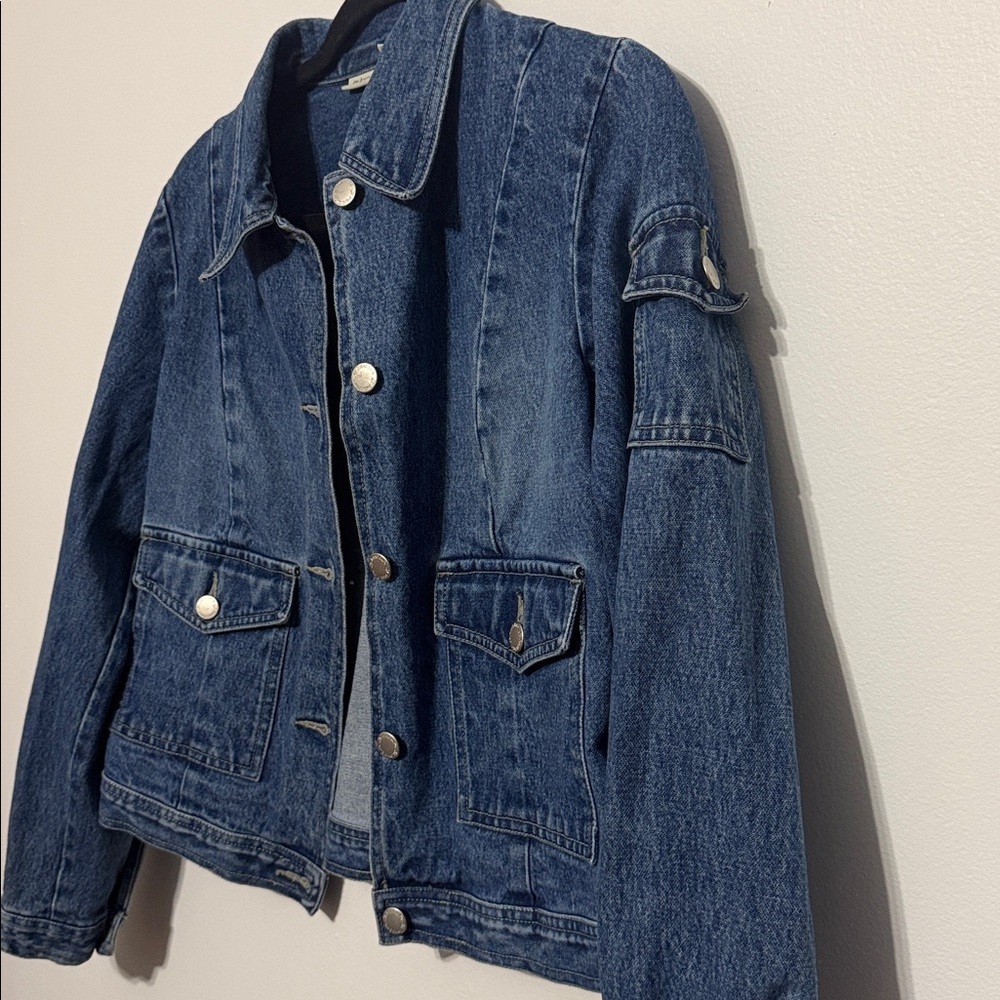 St. John's Bay Cotton Dark Blue Jean Jacket - Picture 2 of 9